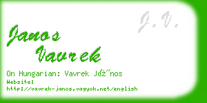 janos vavrek business card